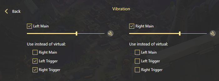 Vibration settings